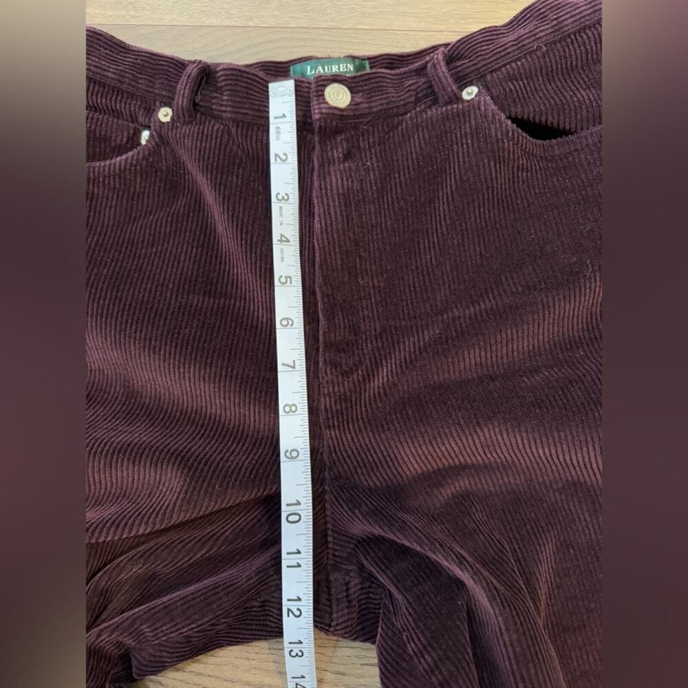 Lauren Ralph Lauren Tapered Corduroy Pants Maroon Size 12 Petite - Picture 8 of 9